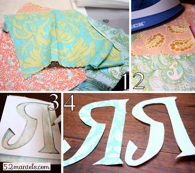 52 Mantels Fabric Word Art Tutorial