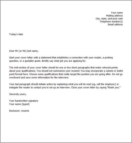 B>Cover Letter Examples