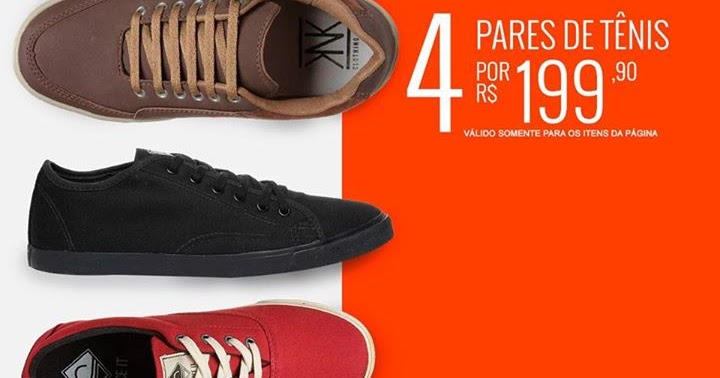 4 pares de tenis por 199