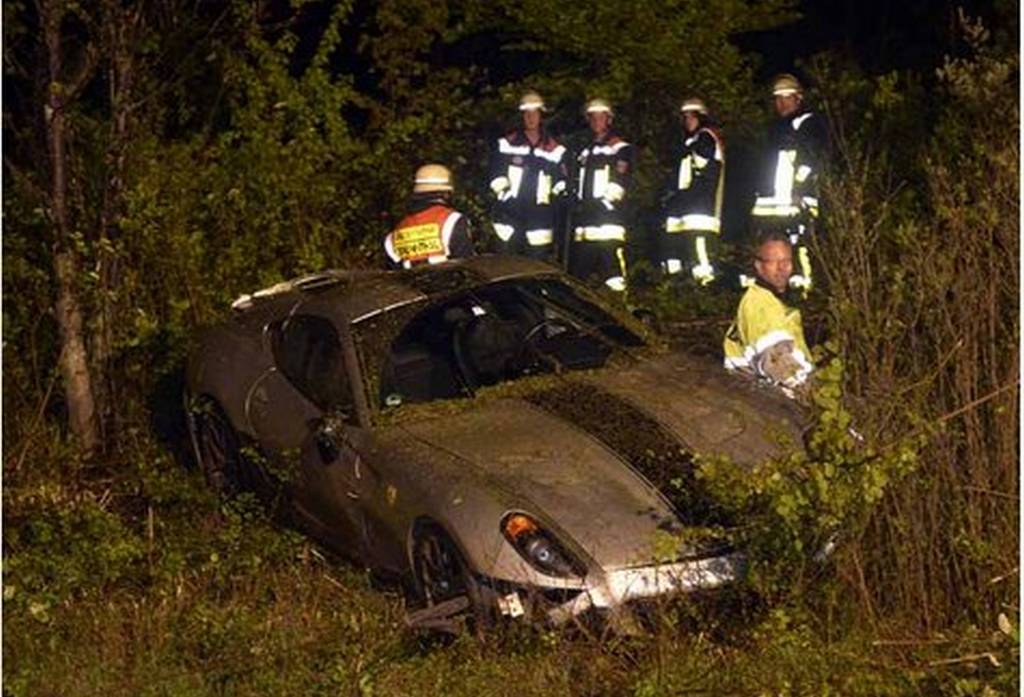 61 Year Old Crashes Ferrari 599 Gto Into Bushes