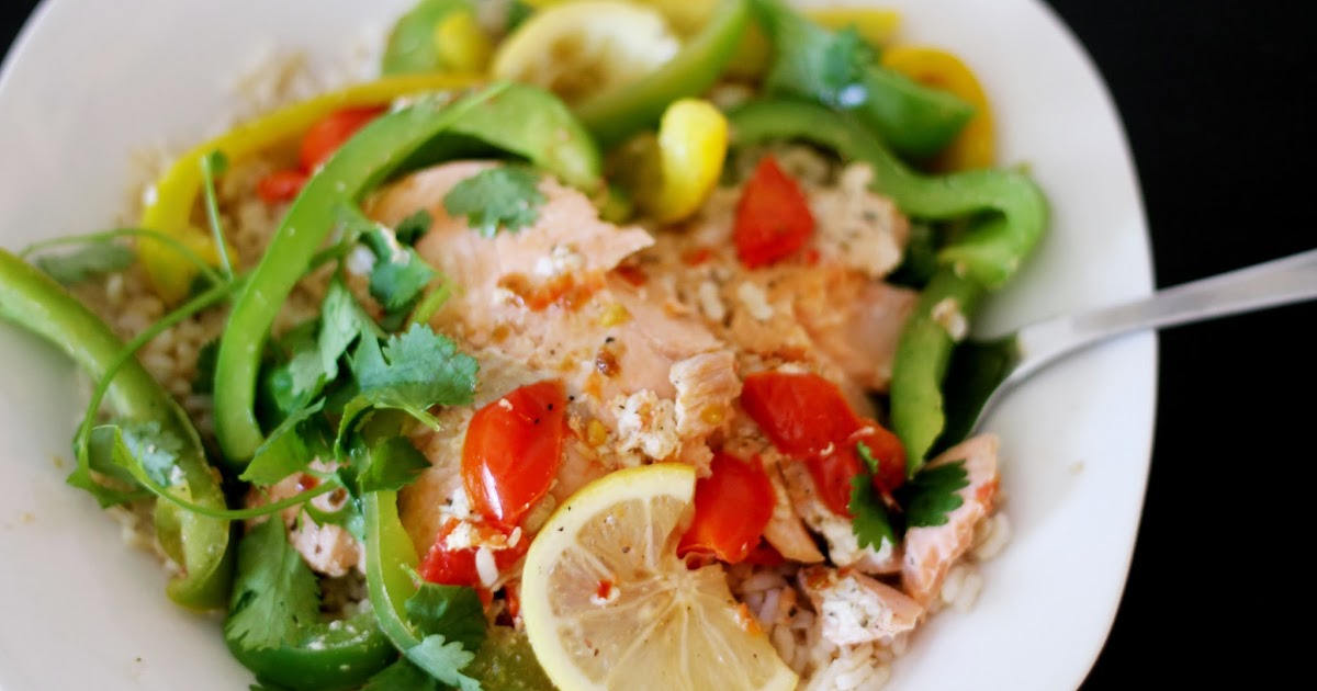 La Vie En Rose Cilantro Lemon Salmon with Peppers and Cherry Tomatoes