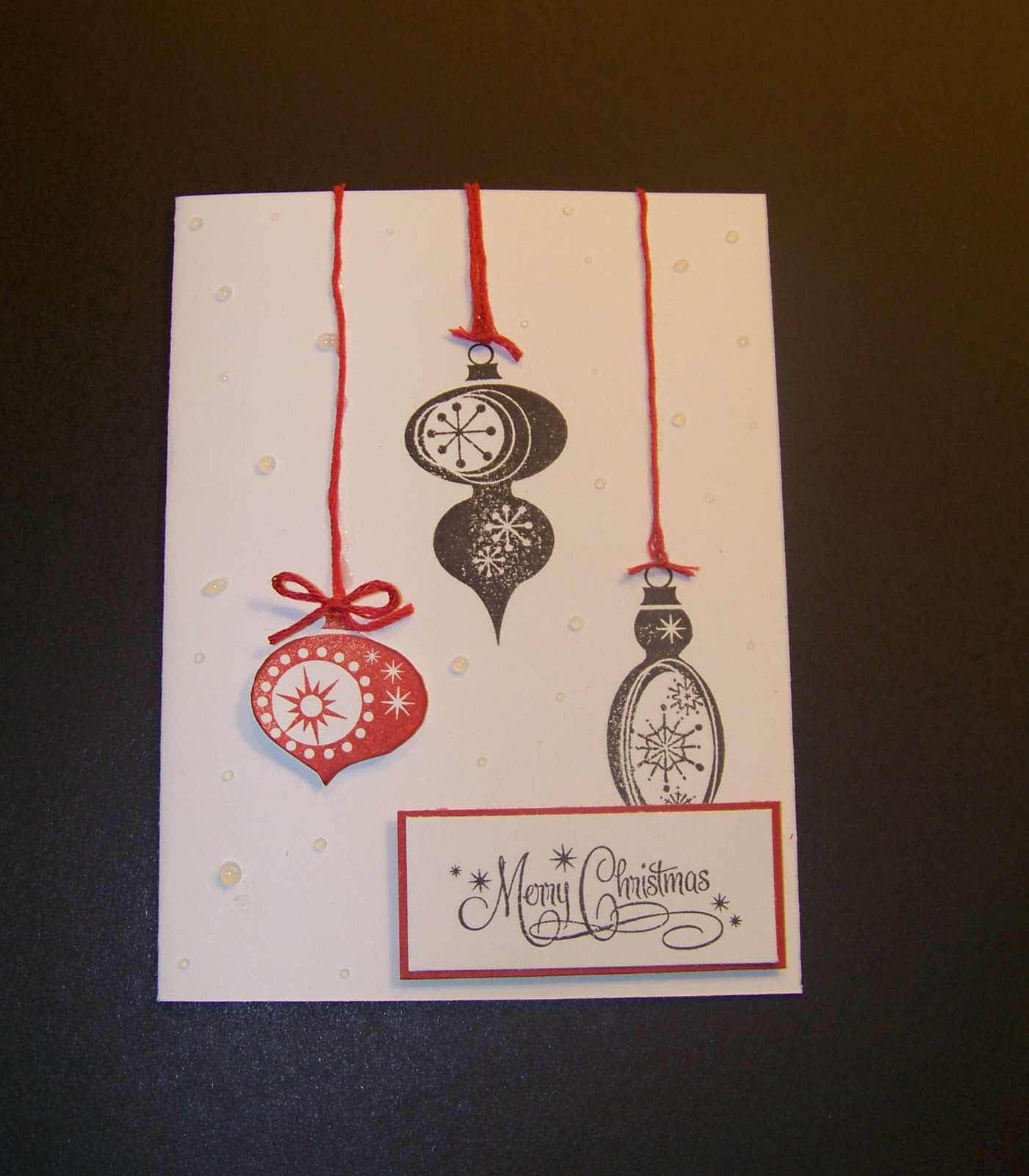 Filovescrafting: five challenge christmas cards & another christmas card Card A Day Blog: Christmas Card a Day Blog - Ornaments