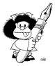 Mafalda "escritora" de Quino