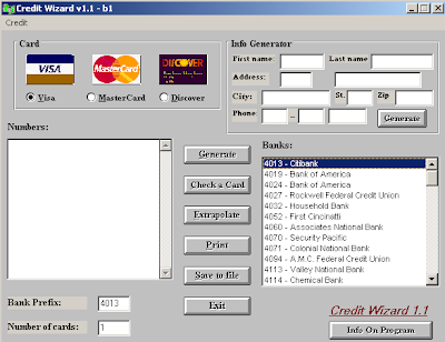 Free Credit Card Wizard V1.1 Generator Free Credit Card Wizard V1.1 Generator