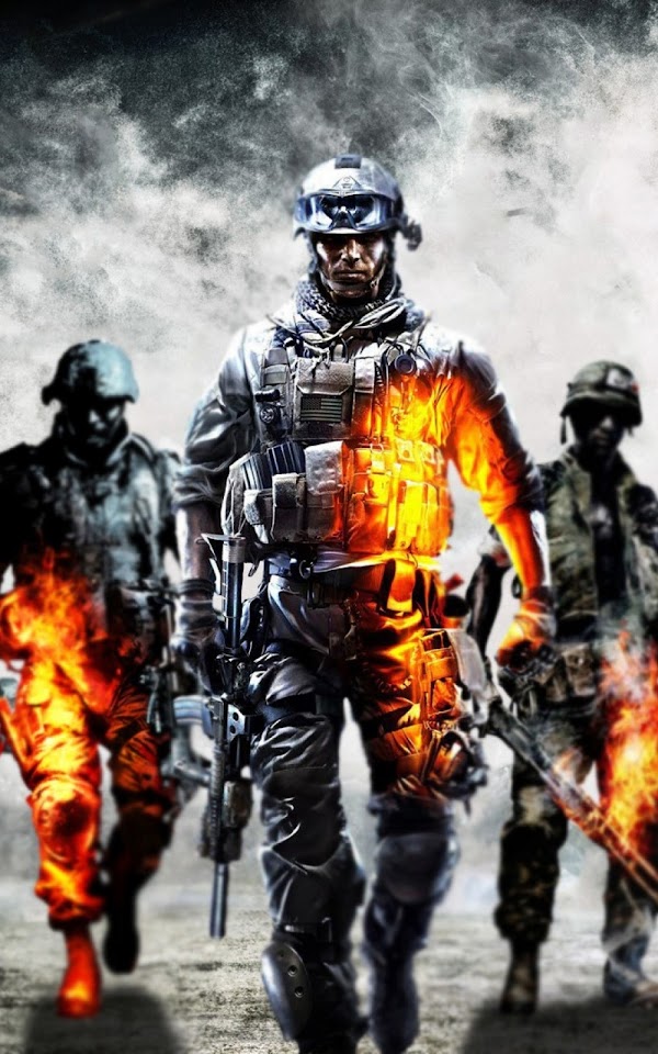 Battlefield Soldiers Fire Grey  Android Best Wallpaper
