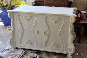Painted white carved cabinet by Lilyfield Life