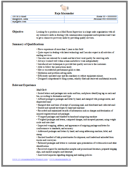 Mail clerk resume cover letter / cheap assignment writing ...