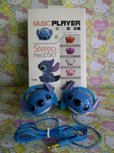 Earphone cantol stitch, Earphone stitch, aksesoris handphone, pernak pernik stitch