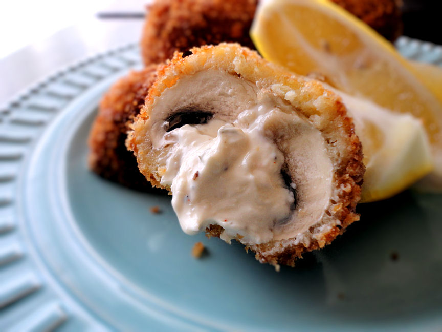 La Petite Brioche Fried Stuffed Mushrooms