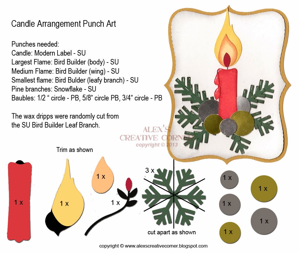 Alex's Creative Corner Candle Arrangement Punch Art