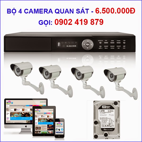 bộ 4 camera quan sát giá rẻ