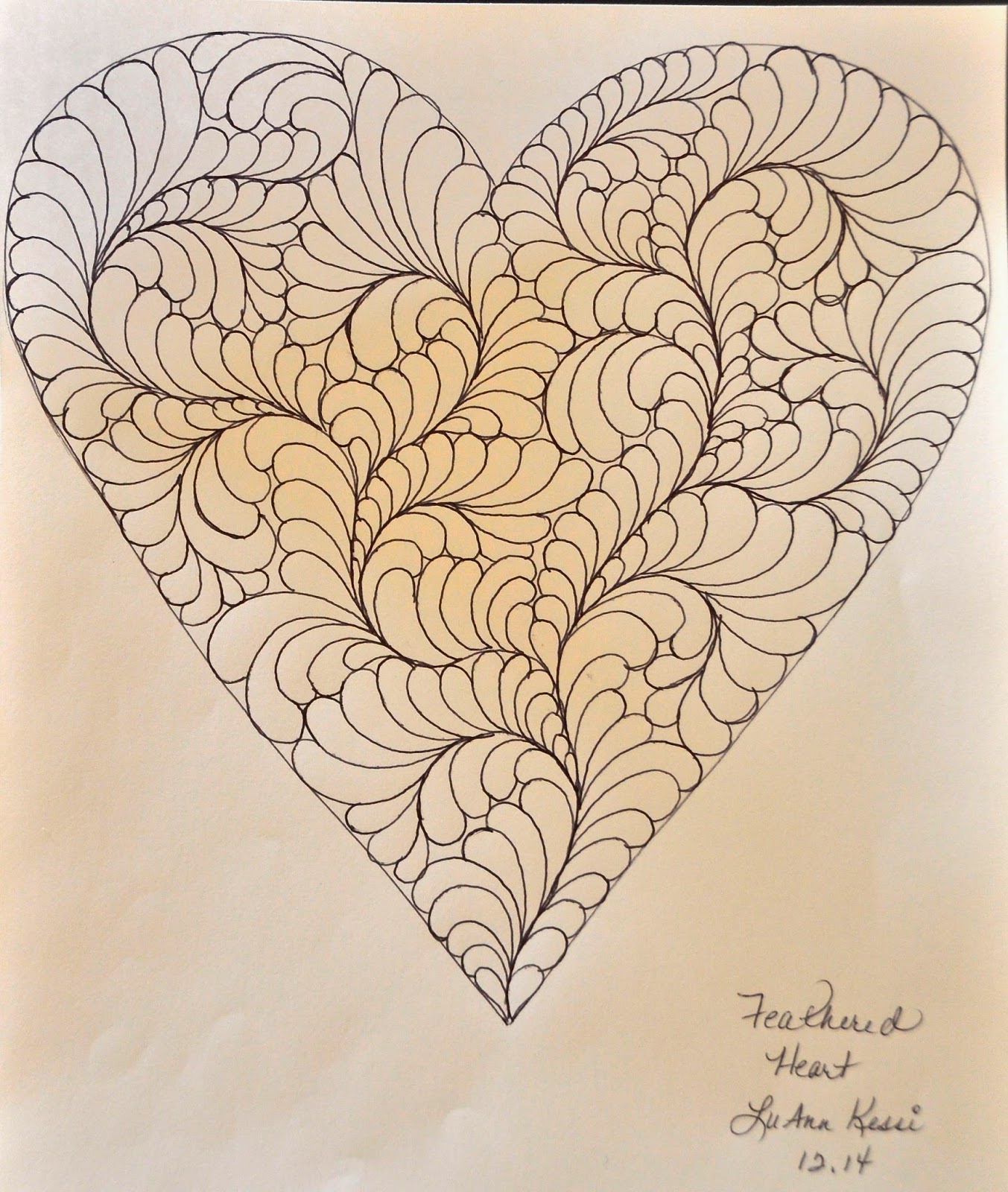 LuAnn Kessi Feathered Heart.....Machine Quilting