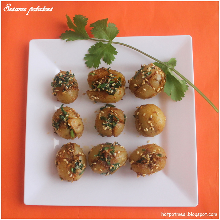 Hot pot cooking Sesame potatoes