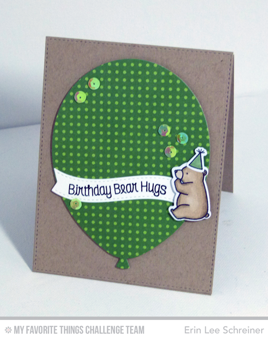 Bear Hugs Card by Erin Lee Schreiner featuring the Birdie Brown Birthday Bears stamp set and Die-namics and the Balloon STAX Die-namics #mftstamps