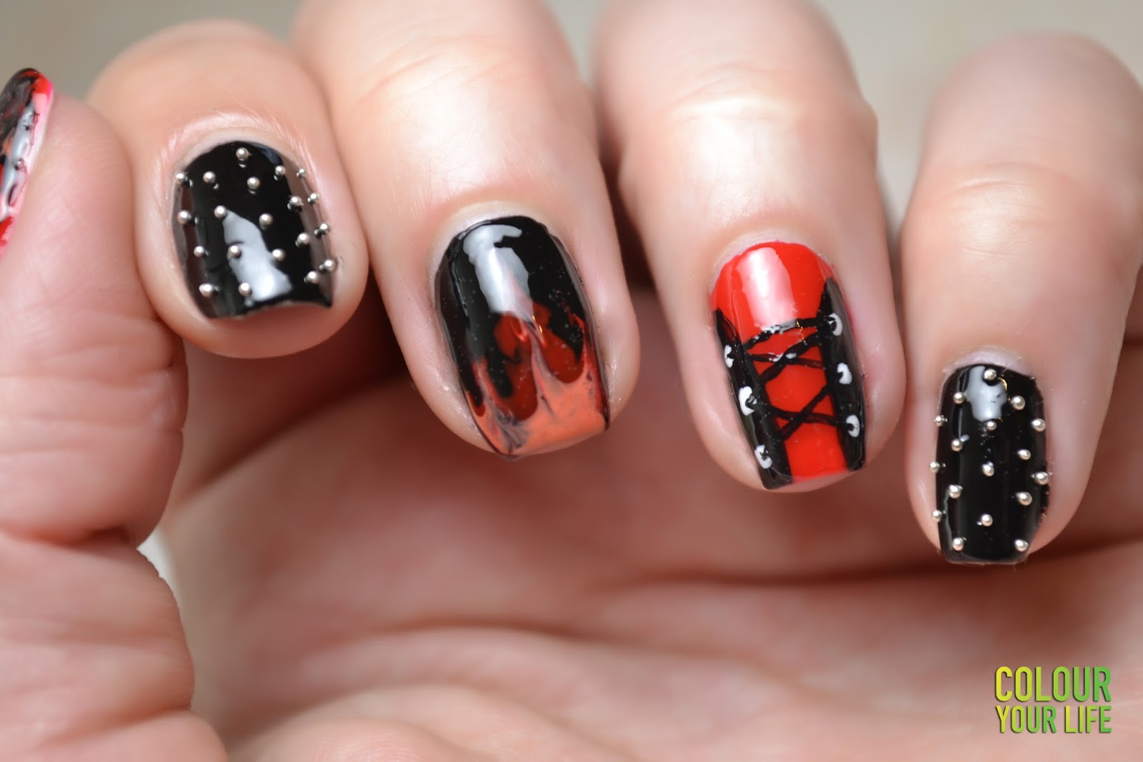 Colour your life Nail Team Challenge Rock style nails