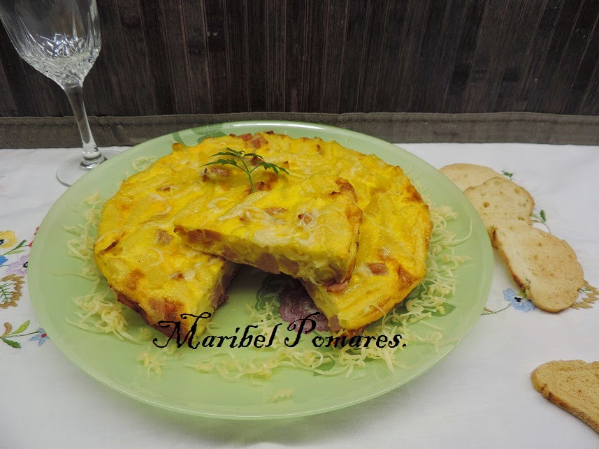 Tortilla De Macarrones A La Carbonara En Olla Programable.
