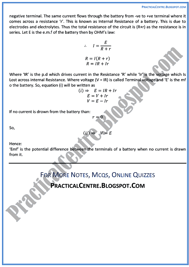 current-electricity-theory-notes-physics-12th