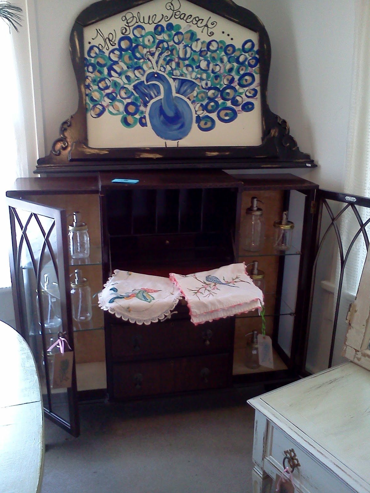 Maryland House Antiques Antique Secretary Desk Curio Cabinet