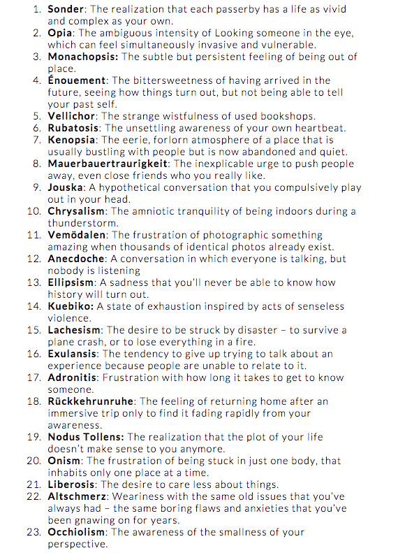 23 EMOTIONS PEOPLE FEEL, BUT CAN’T EXPLAIN