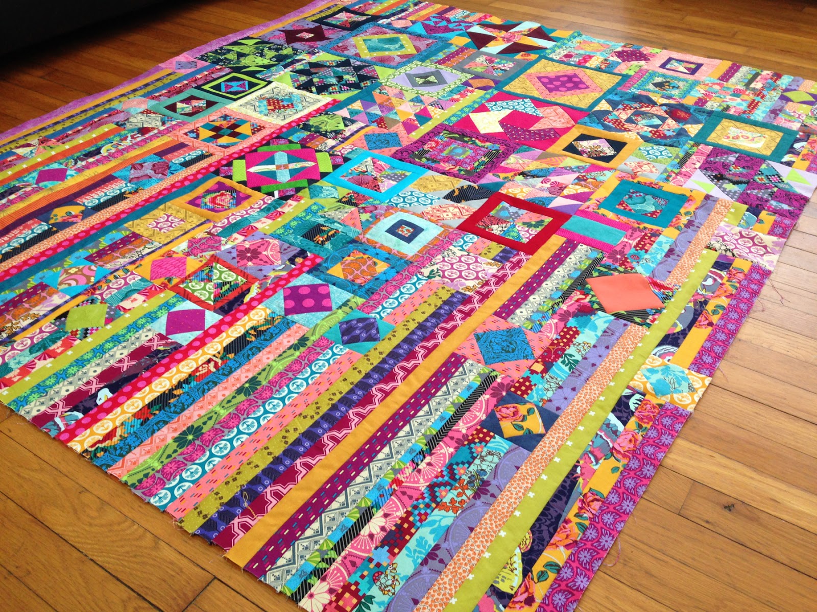 hot pink quilts FF Gypsy Wife Quilt Top Done!