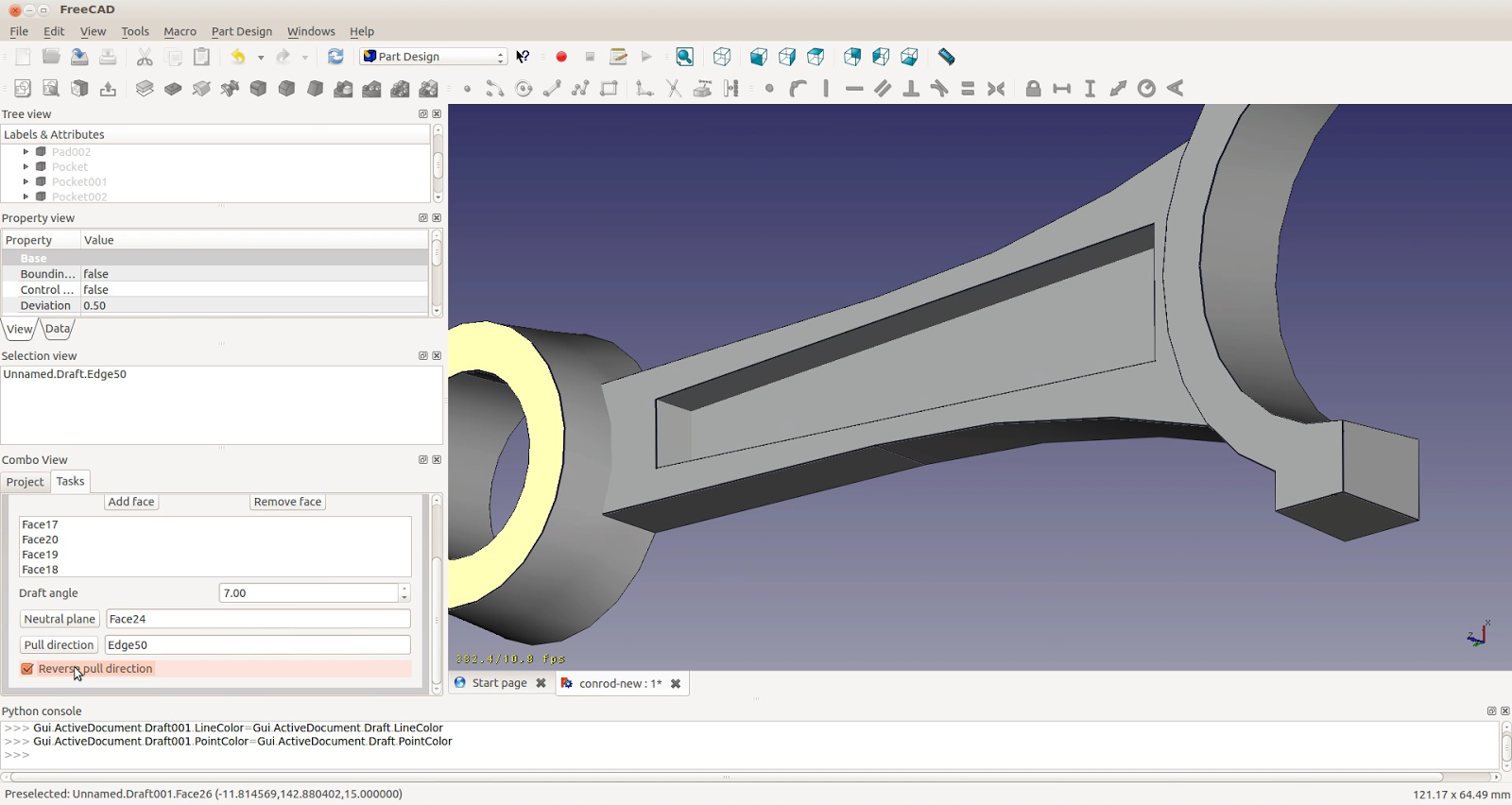 FreeCAD tutorial Engine 11 conrod and Z88 FEM