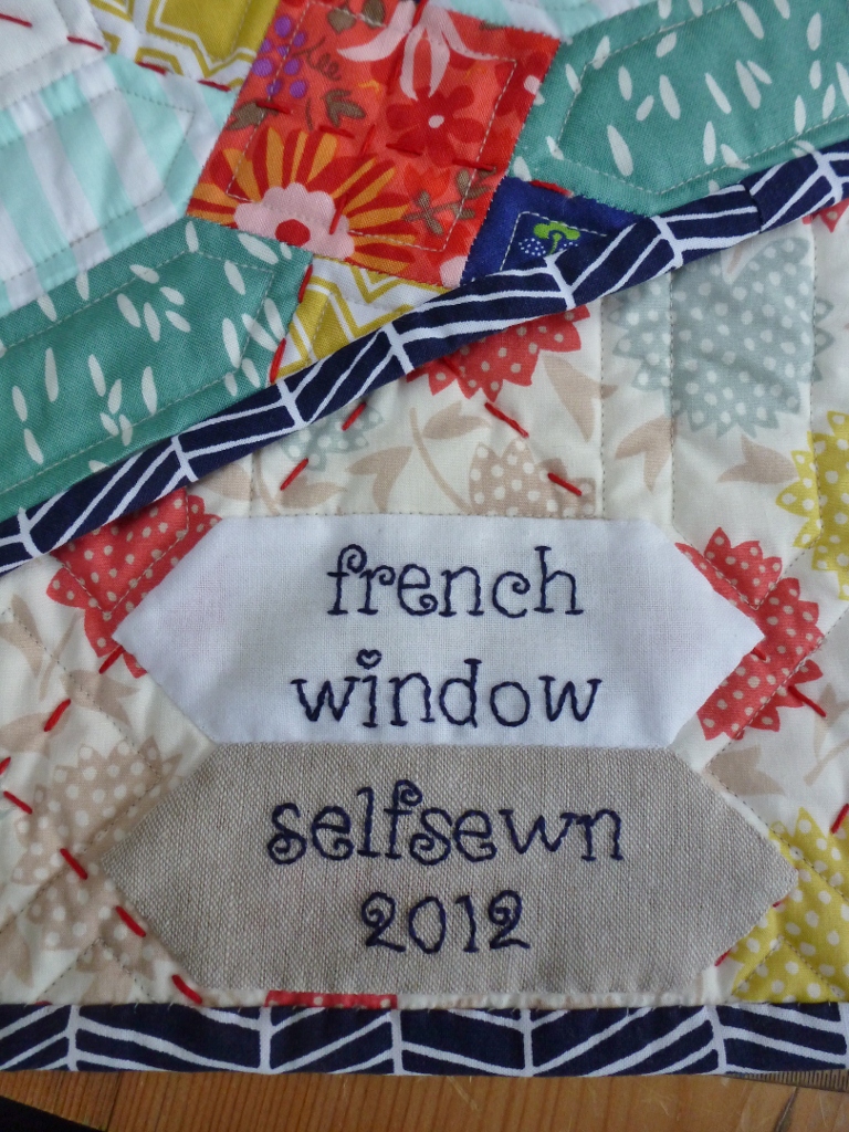 selfsewn hand embroidered quilt label tutorial