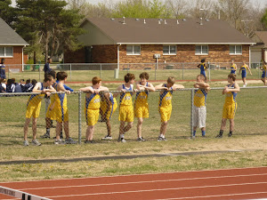 Some of Dawson's track team lined up.