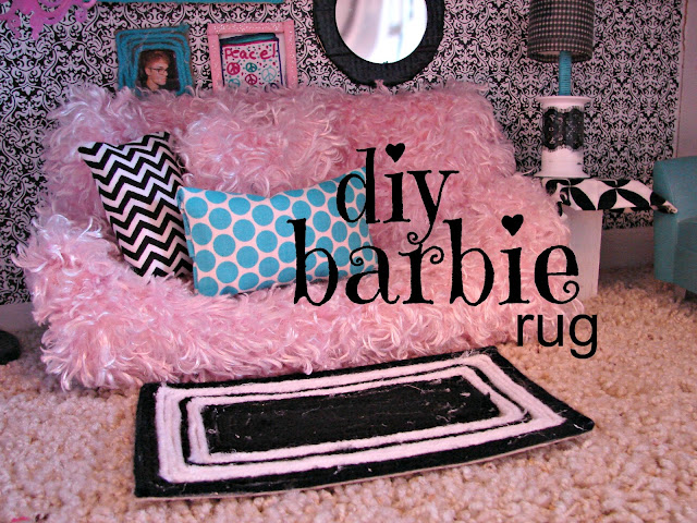 barbie rug and house decor - A girl and a glue gun