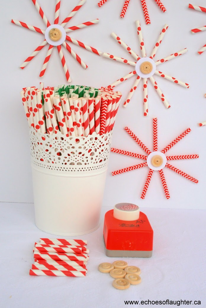 Christmas Paper Straws: Red Snowflake Straws, Red Holiday Party Straws,  Christmas Party, Snowflake Paper Straws 