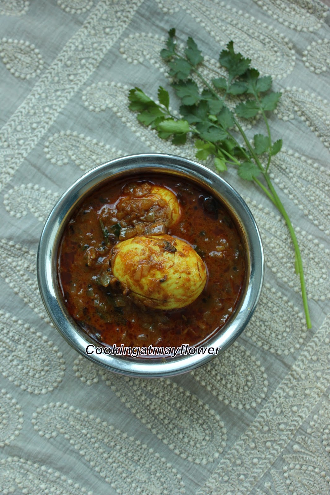 Cooking at Mayflower Egg Pulusu/Kodi guddu pulusu/Andhra style egg curry