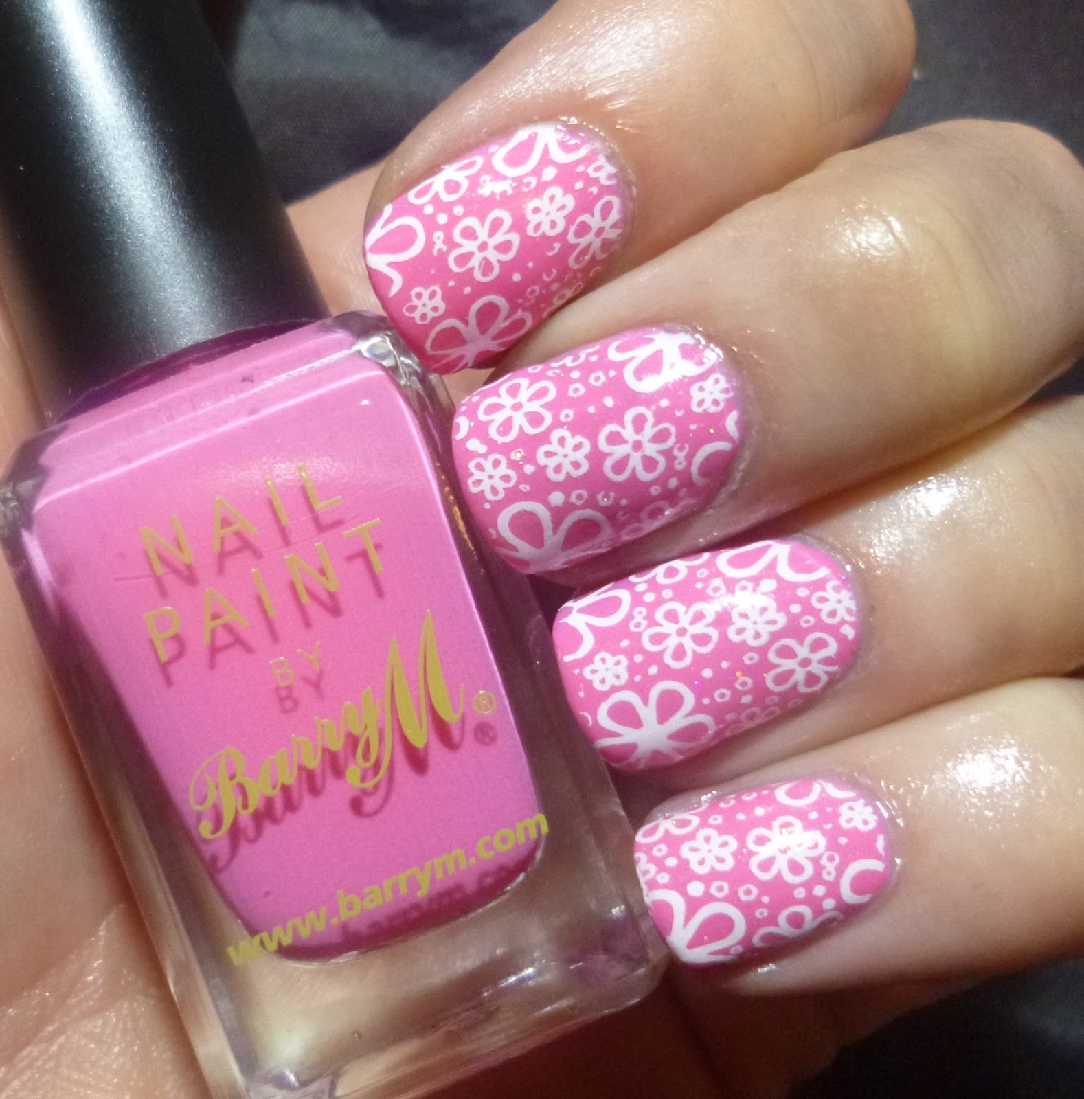 Pink petals White nails, Nails, Pink petals