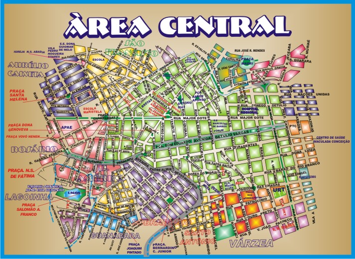 Mapa da Área Central Patos de Minas