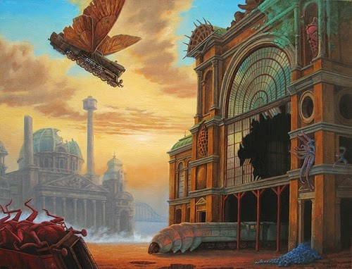 04-Bewildered-Locomotives-Marcin-Kołpanowicz-Painting-Architecture-in-Surreal-Worlds-www-designstack-co