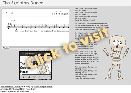 Acceder a la Partitura WIX "The Skeleton Dance"