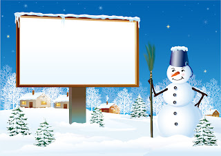 雪だるまとクリスマス・ツリーの背景 vector christmas snow イラスト素材5