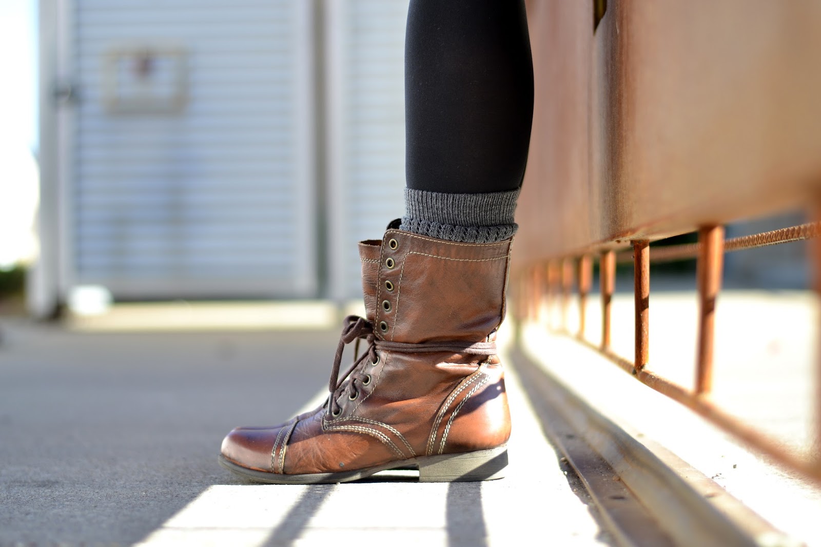 Comfy & Casual Combat Boots Signing Steph