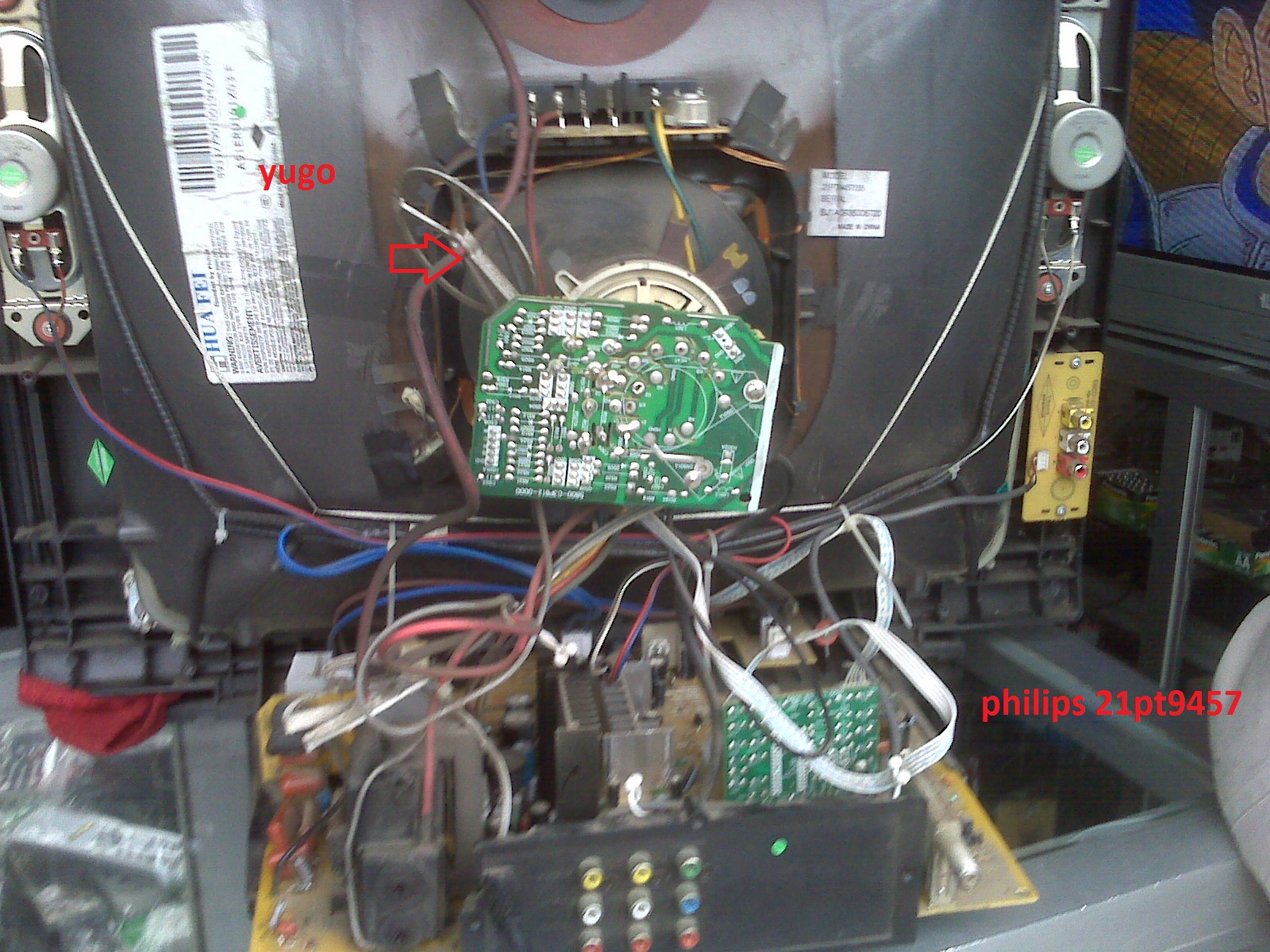 Tv color Philips 21PT9457/55 NO ABRE LINEA HORIZONTAL(Salida Vertical)