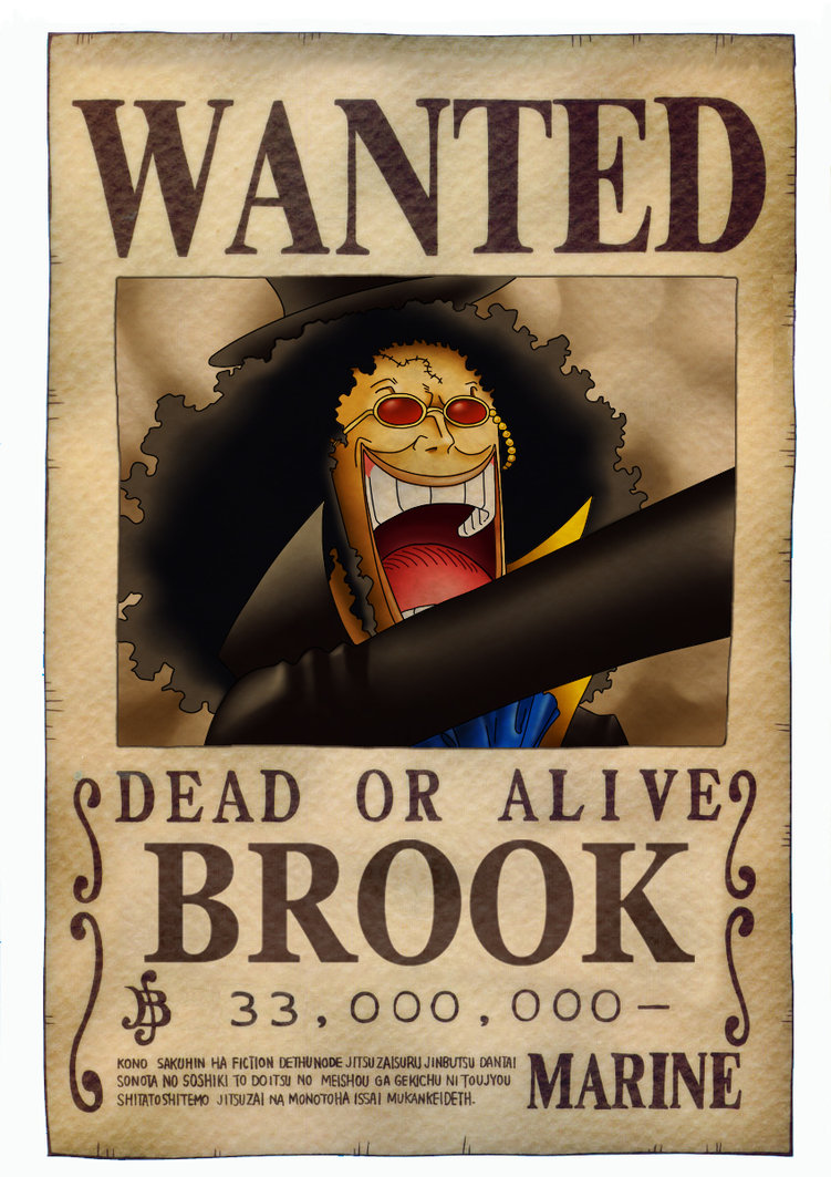 One Piece Brook Wanted Poster vrogue.co