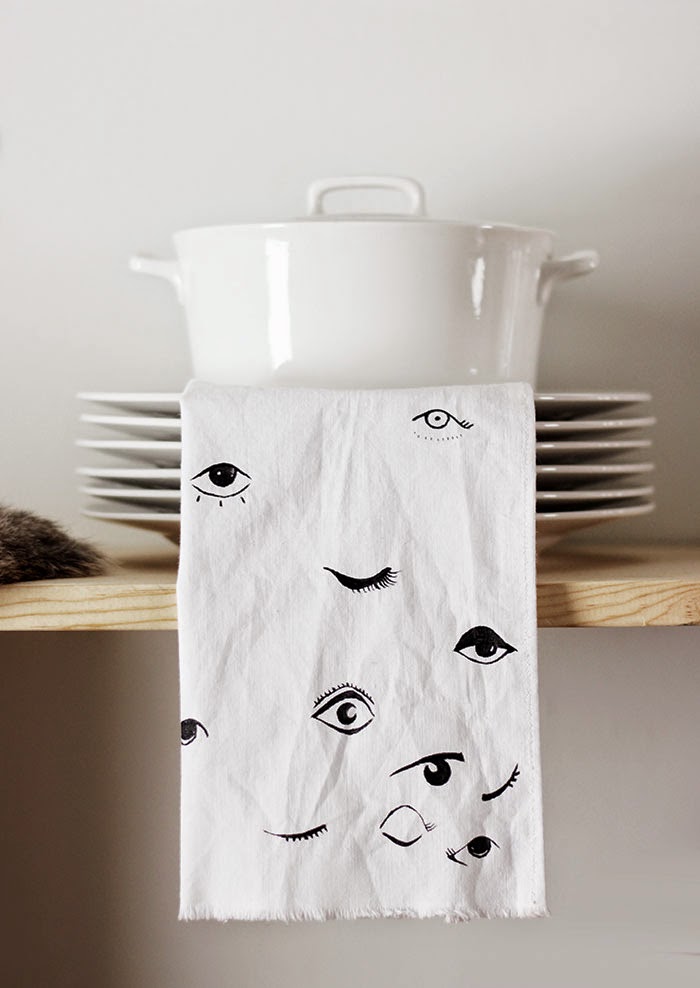 DIY Eye Print Kitchen Towel Poppytalk