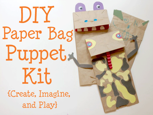 Do it yourself paper bag puppet kit