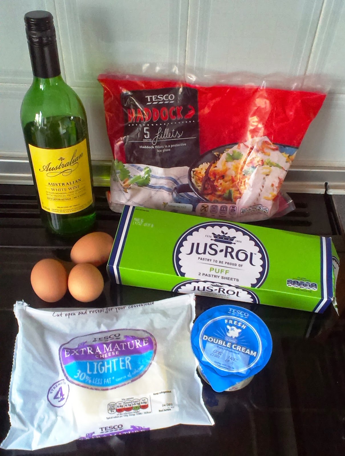 Ingredients for Creamy Smoked Haddock Puff Pastry Pie