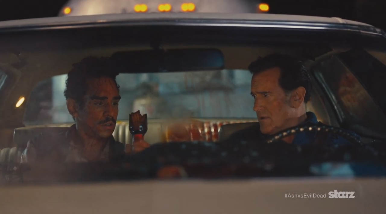 Ash vs Evil Dead brings humor back to the horror genre with the Starz network horror sitcom premiering on October 31, 2015 in Starz Network Ash and Pablo