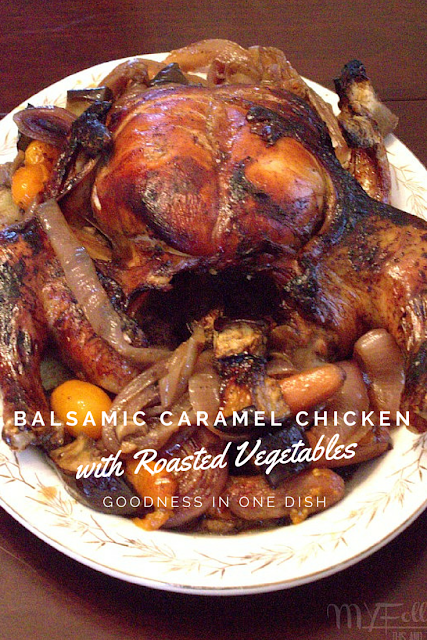 Balsamic Caramel Chicken with Roasted Vegetables / This and That #chicken #eggplant #dinner 