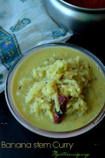 Banana stem kootu curry1 Banana stem kootu curry1