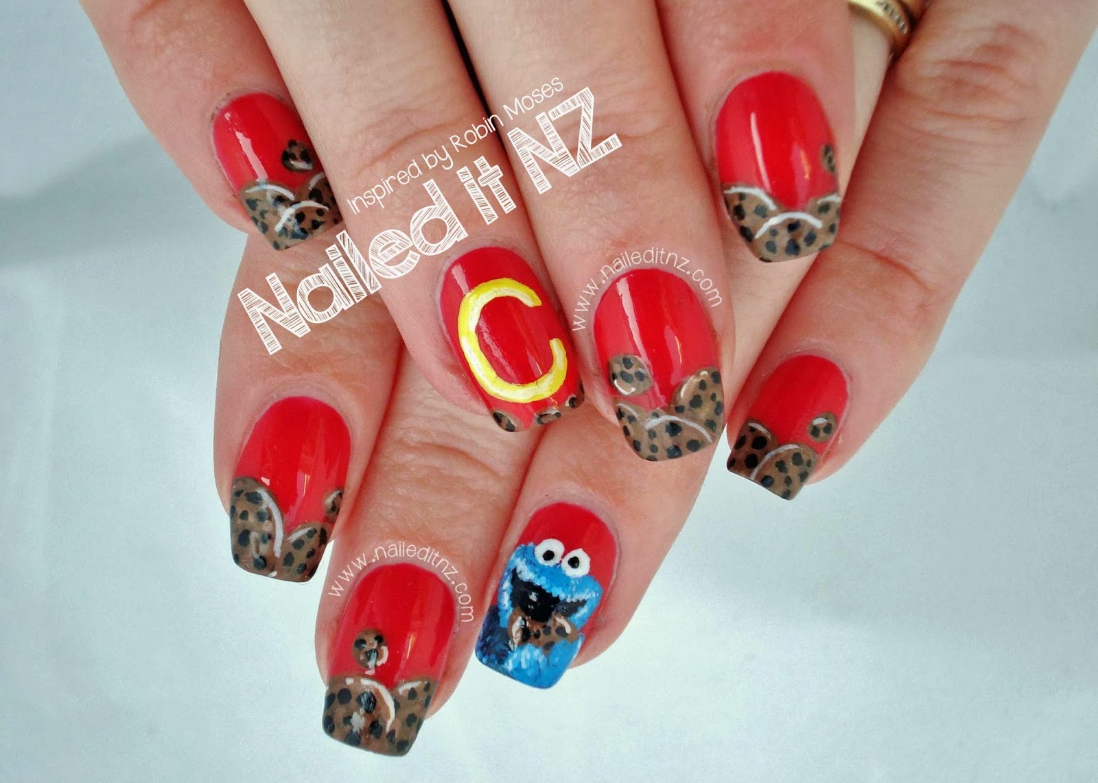 Cookie Monster Nail Art - Inspired By Robin Moses