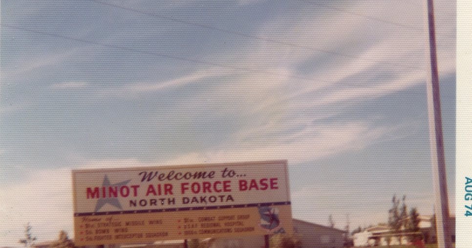 Rainbow Arc of Fire Minot AFB Sign, inside the front gate