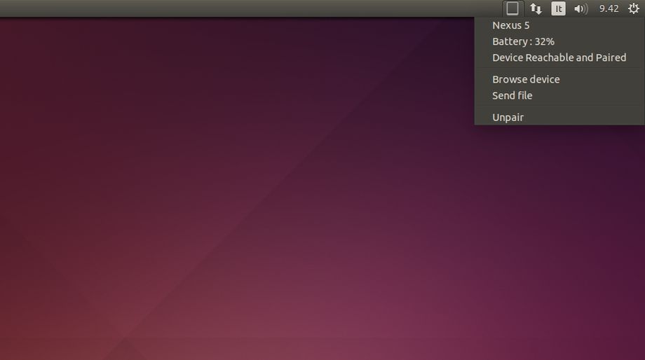 KDE Connect Indicator in Ubuntu