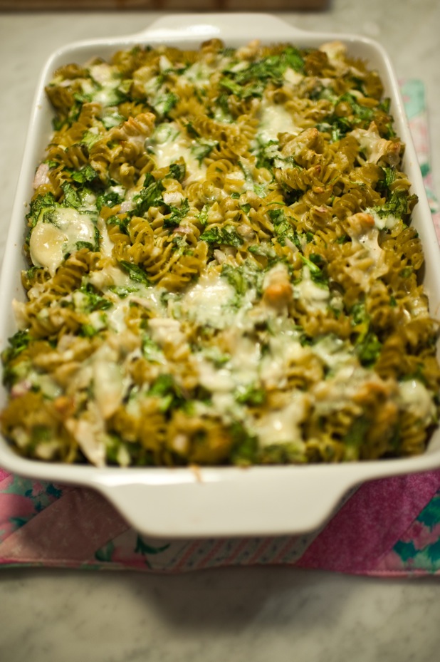 siriously delicious Double Spinach Pasta Casserole with Pesto and