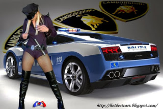 Wallpaper Lamborghini Gallardo Azul Policial