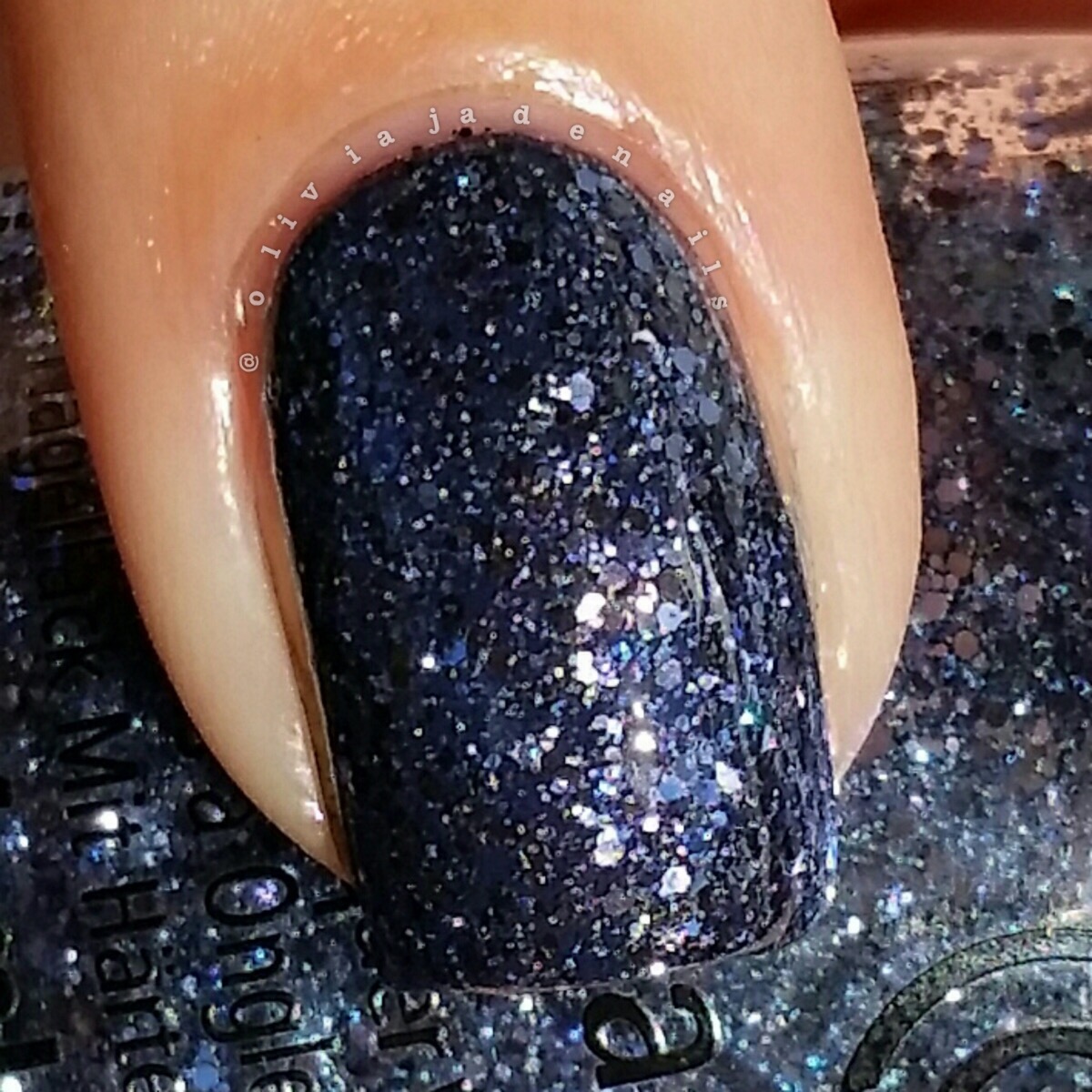 China Glaze Let's Dew It (over CG Sleeping Under The Stars) swatched by Olivia Jade Nails